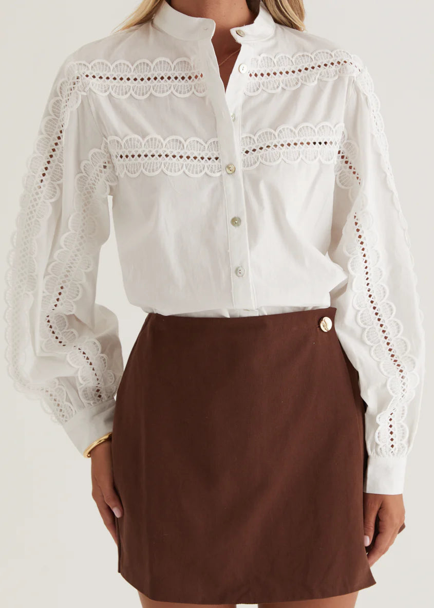 Betty Embroidered Shirt - Off White