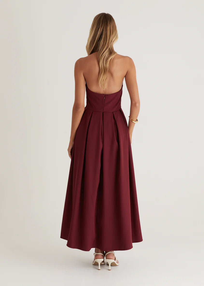 Leigh Halter Maxi Dress - Wine