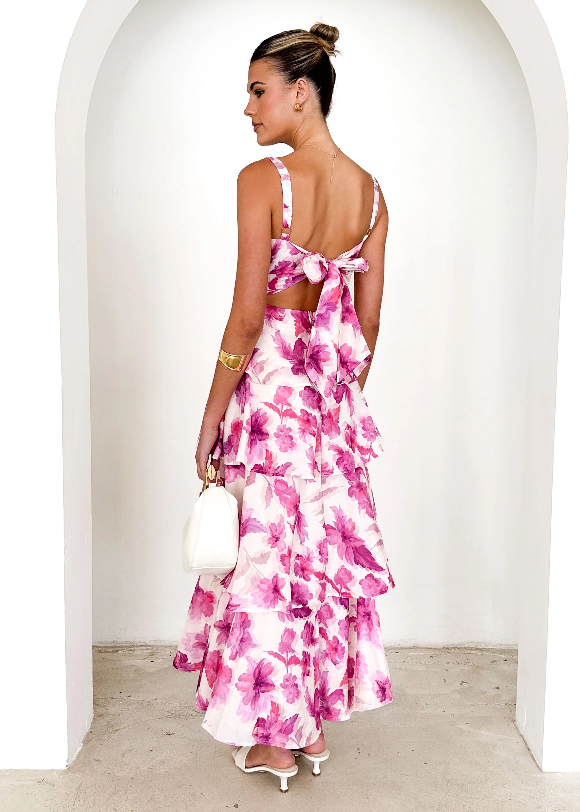 Renee Maxi Dress - Pink Flowers