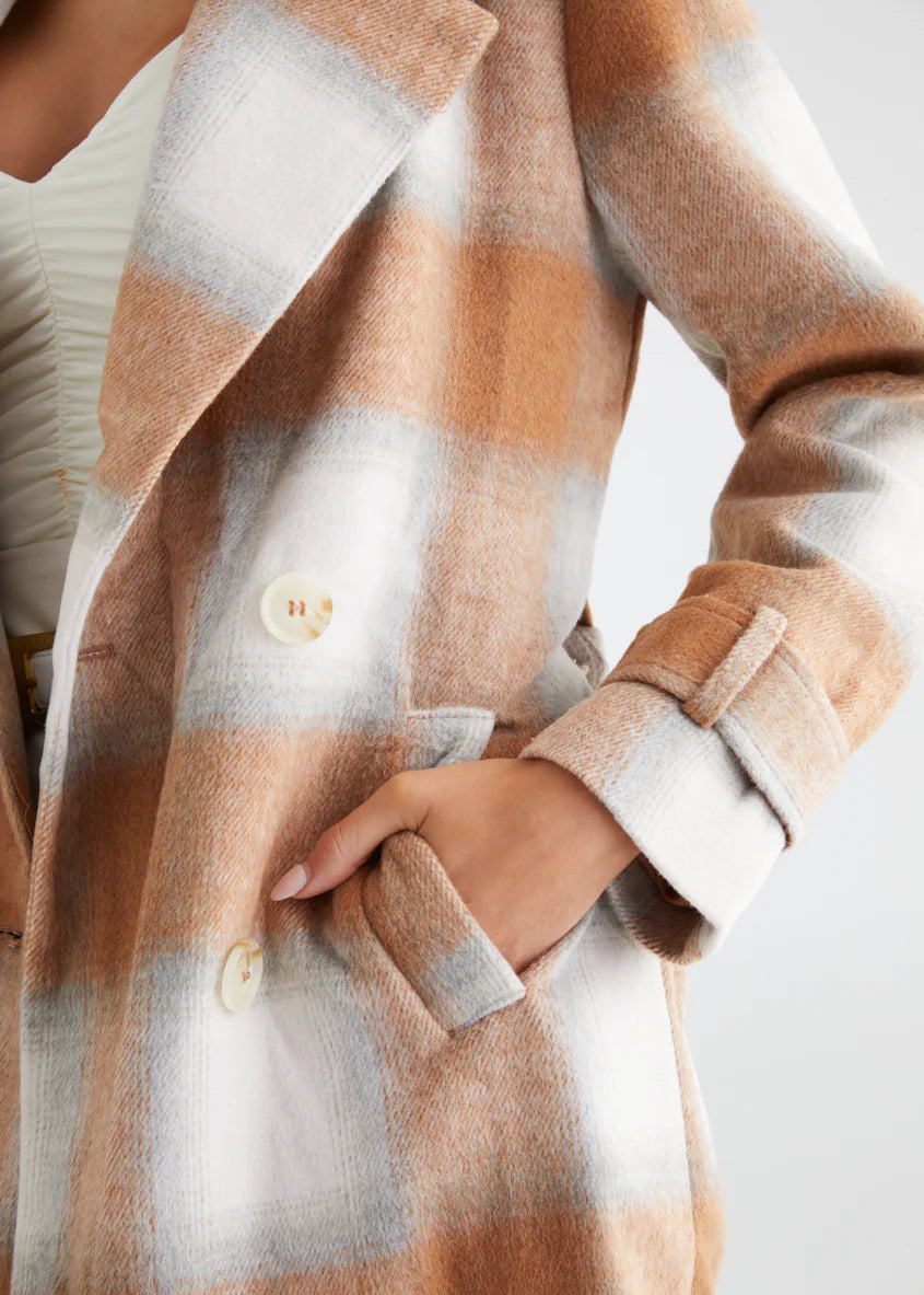 Laterro Coat - Tan Check