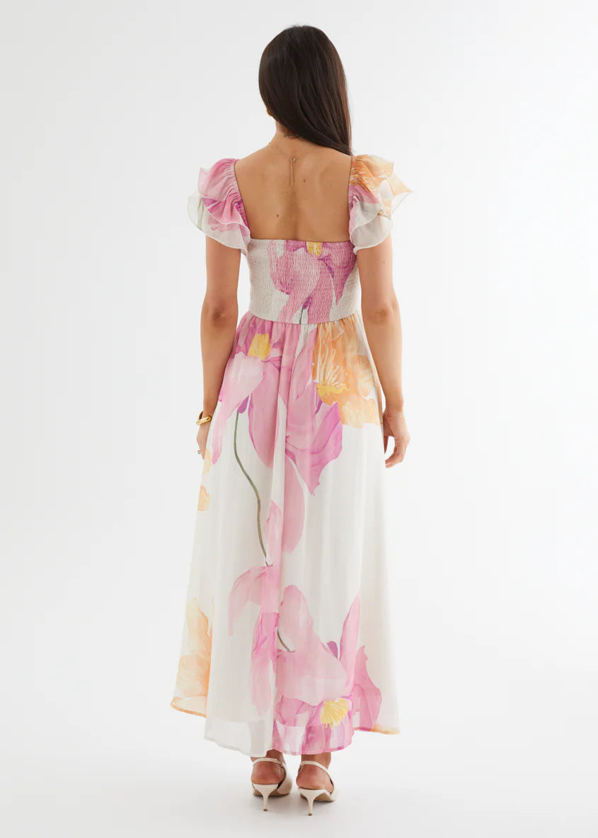 Nahla Maxi Dress - Pink Wildflower