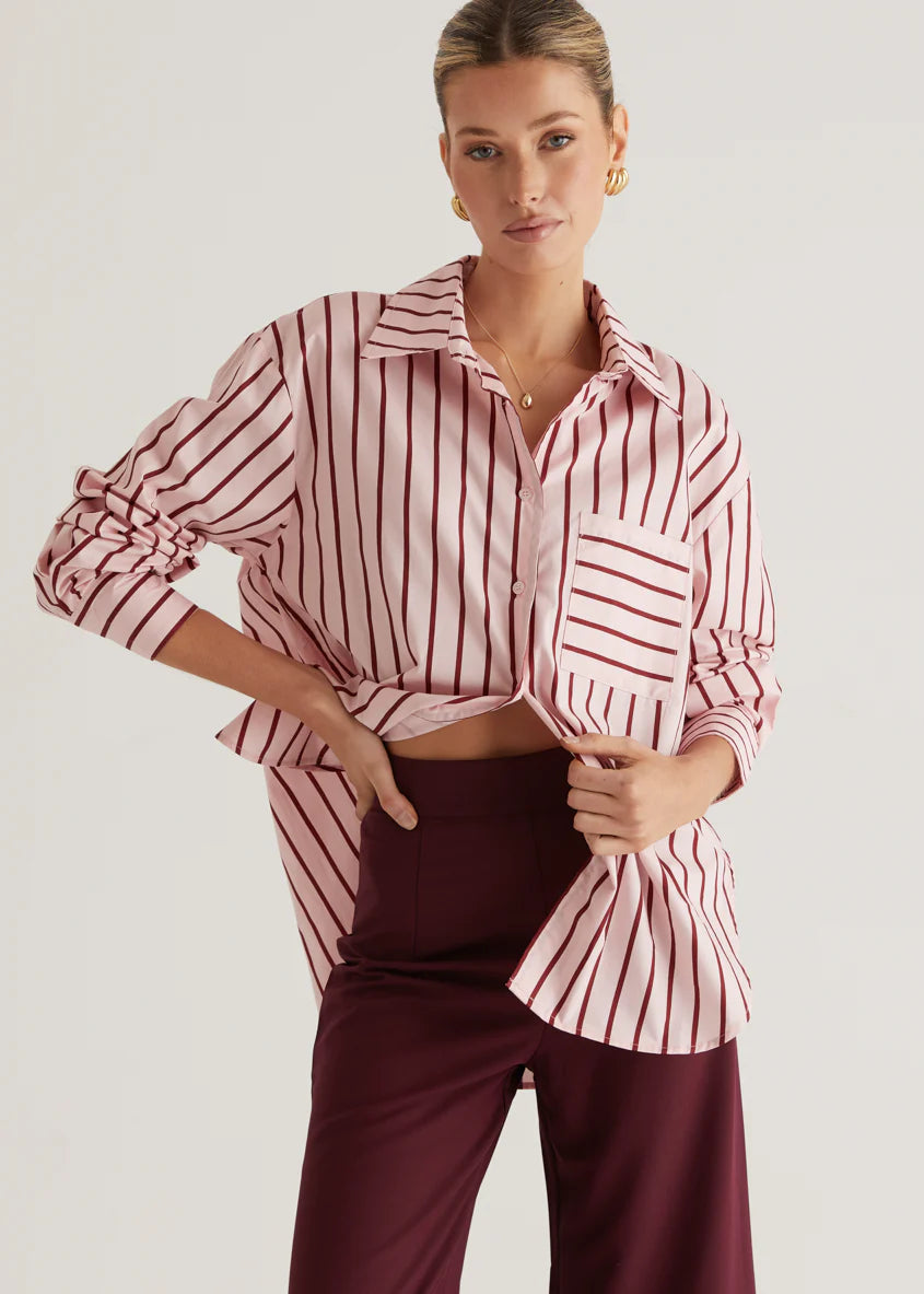 Poppy Shirt - Pink Stripe