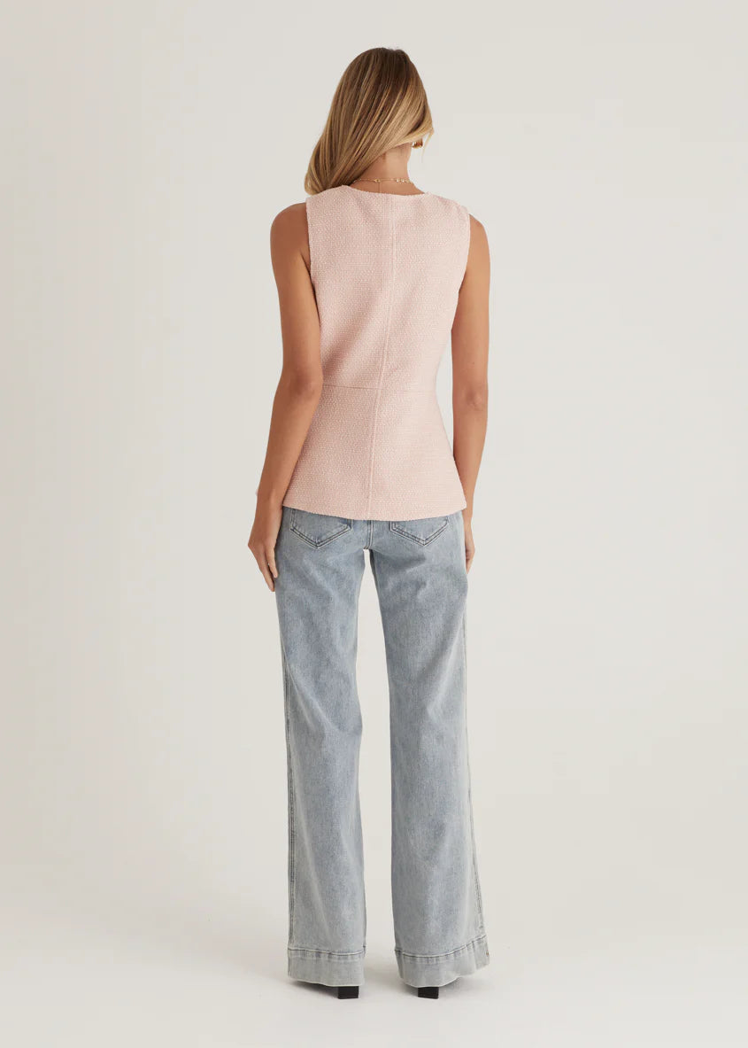 Sofia Vest Top - Pink Marl