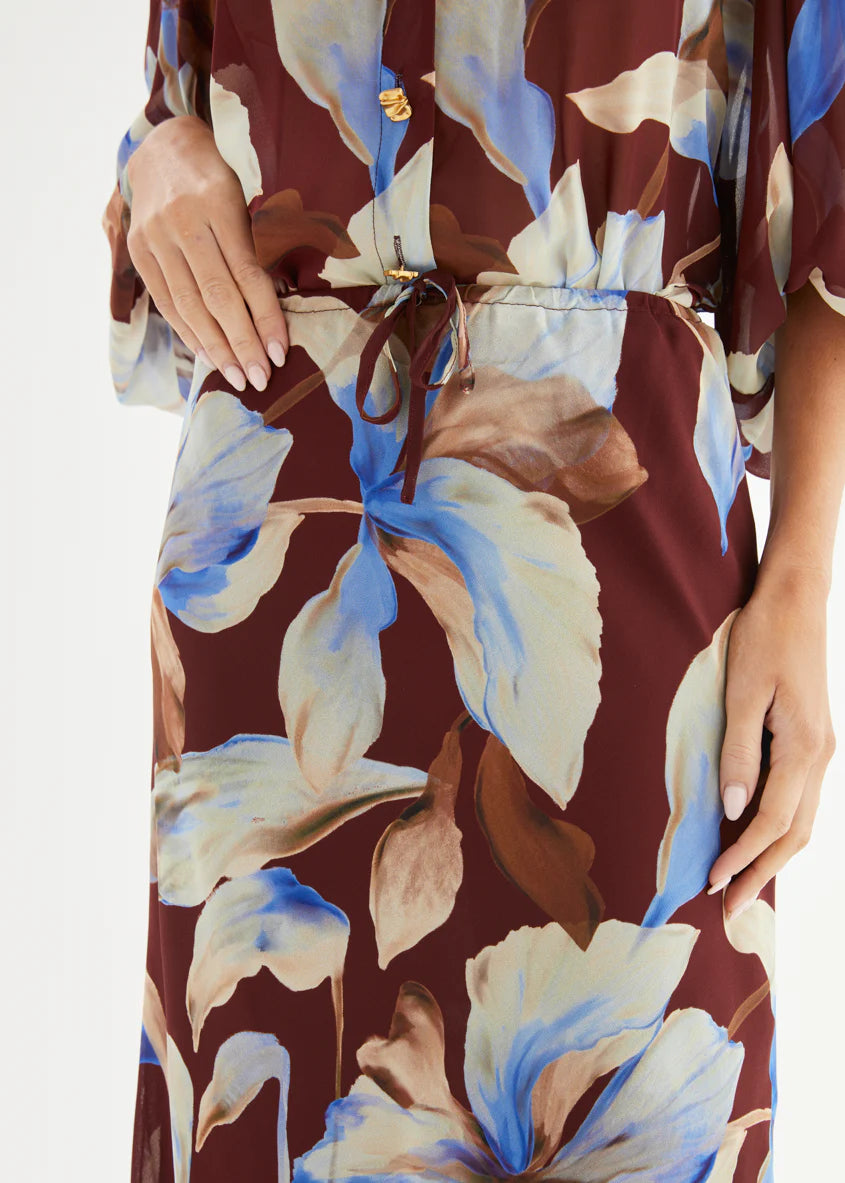 Skyla Maxi Skirt - Burgundy Anya