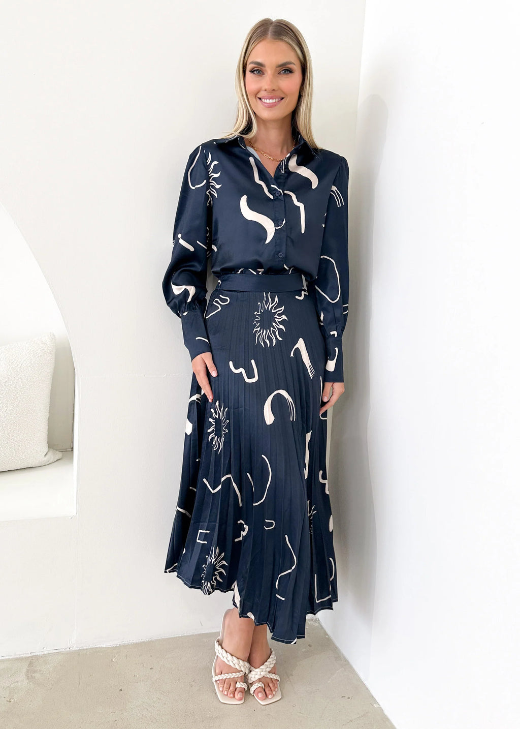 Lylia Shirt - Navy Abstract