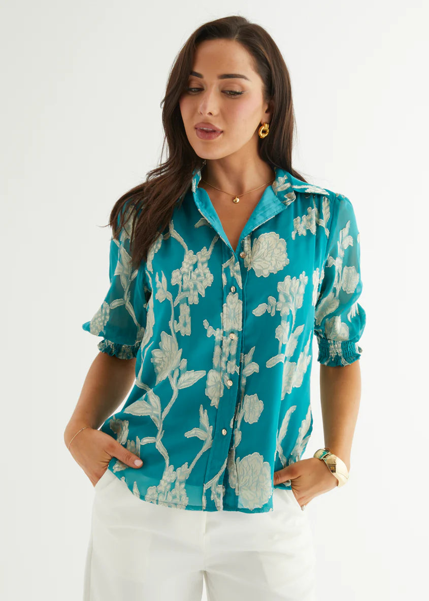 Austin Blouse - Deep Turquoise
