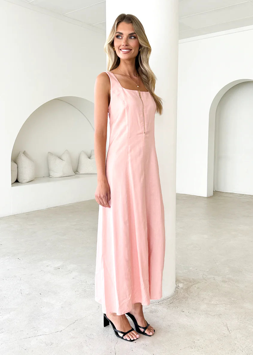 Ventura Midi Dress - Peach