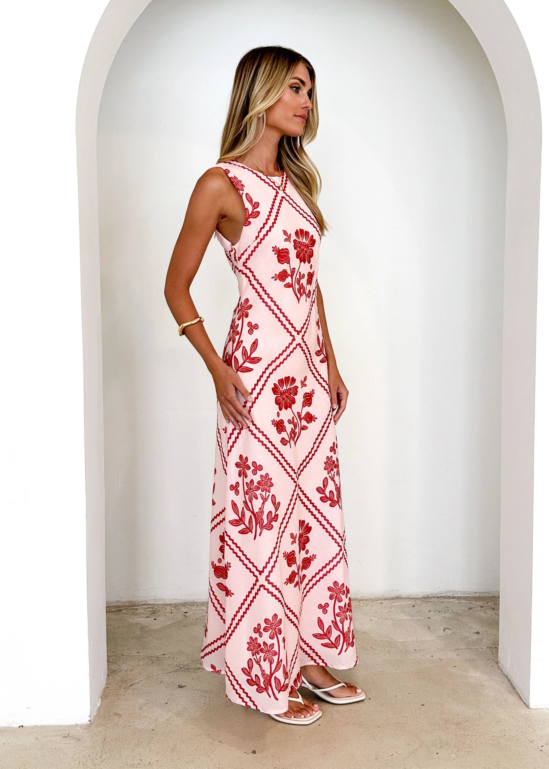 Xavier Maxi Dress - Red Floral