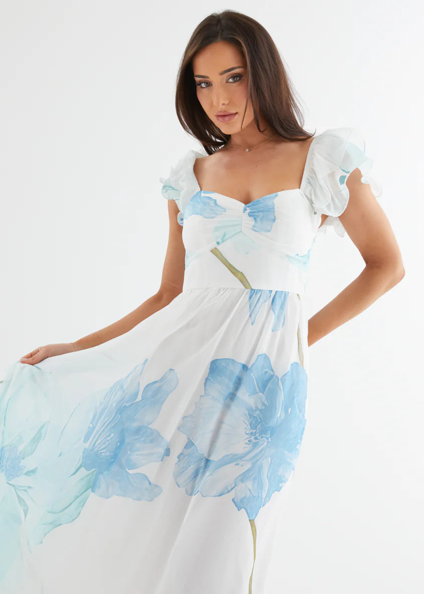 Nahla Maxi Dress - Blue Wildflower