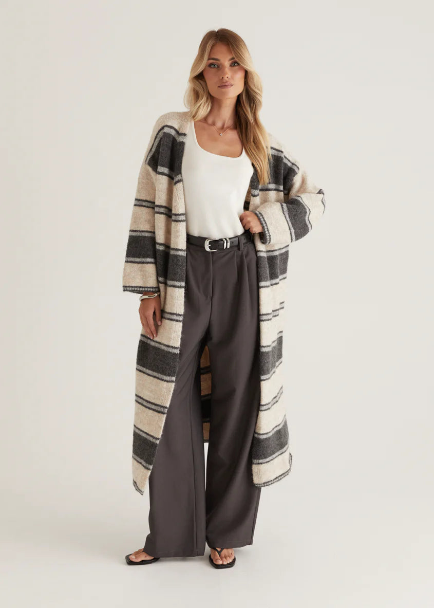 Yourta Cardigan - Black Stripe