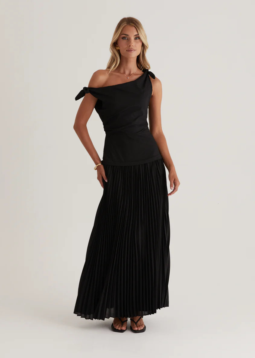 Keyla One Shoulder Maxi Dress - Black