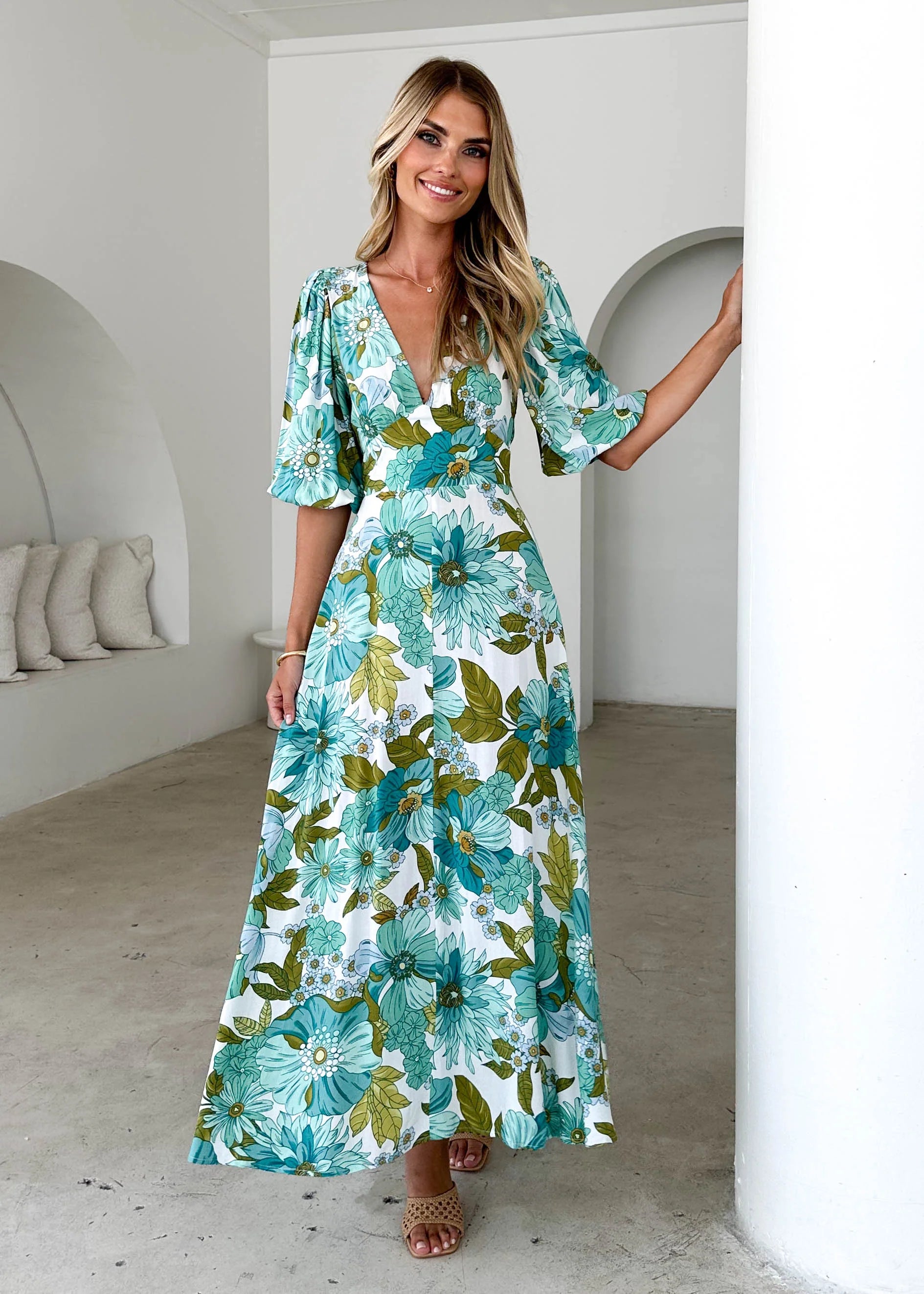 Daphne Maxi Dress - Amaya Green