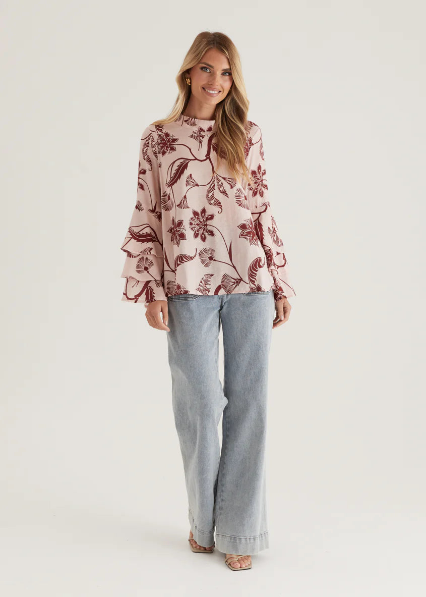 Melissa Blouse - Blush Floral