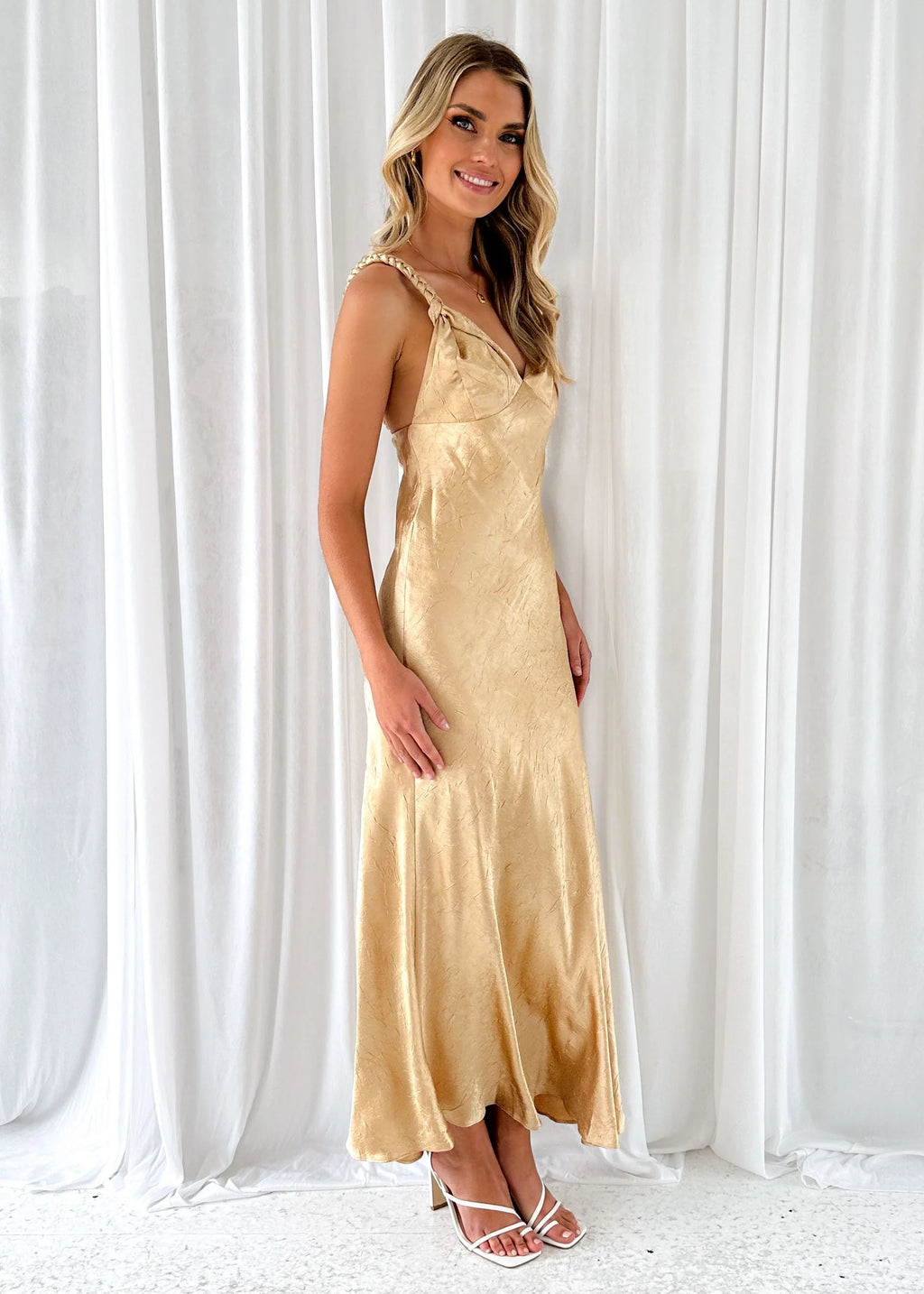 Annya Midi Dress - Gold