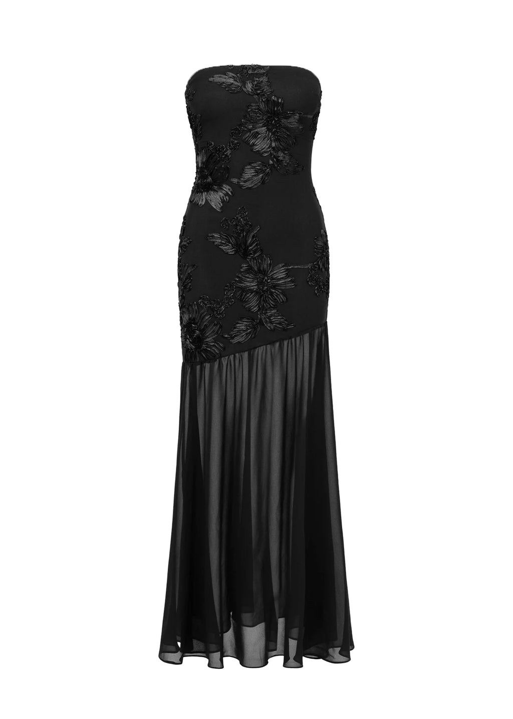 Prairie Strapless Maxi Dress - Black