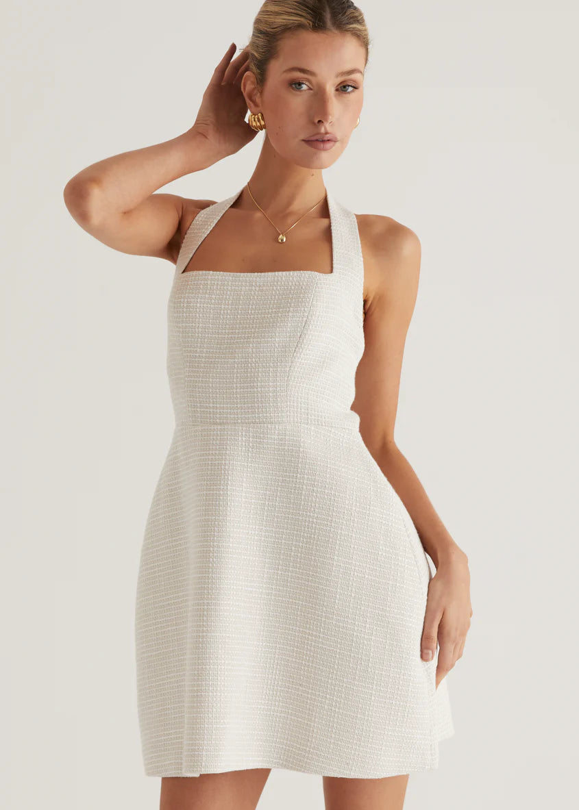 Rhodes Halter Dress - Off White