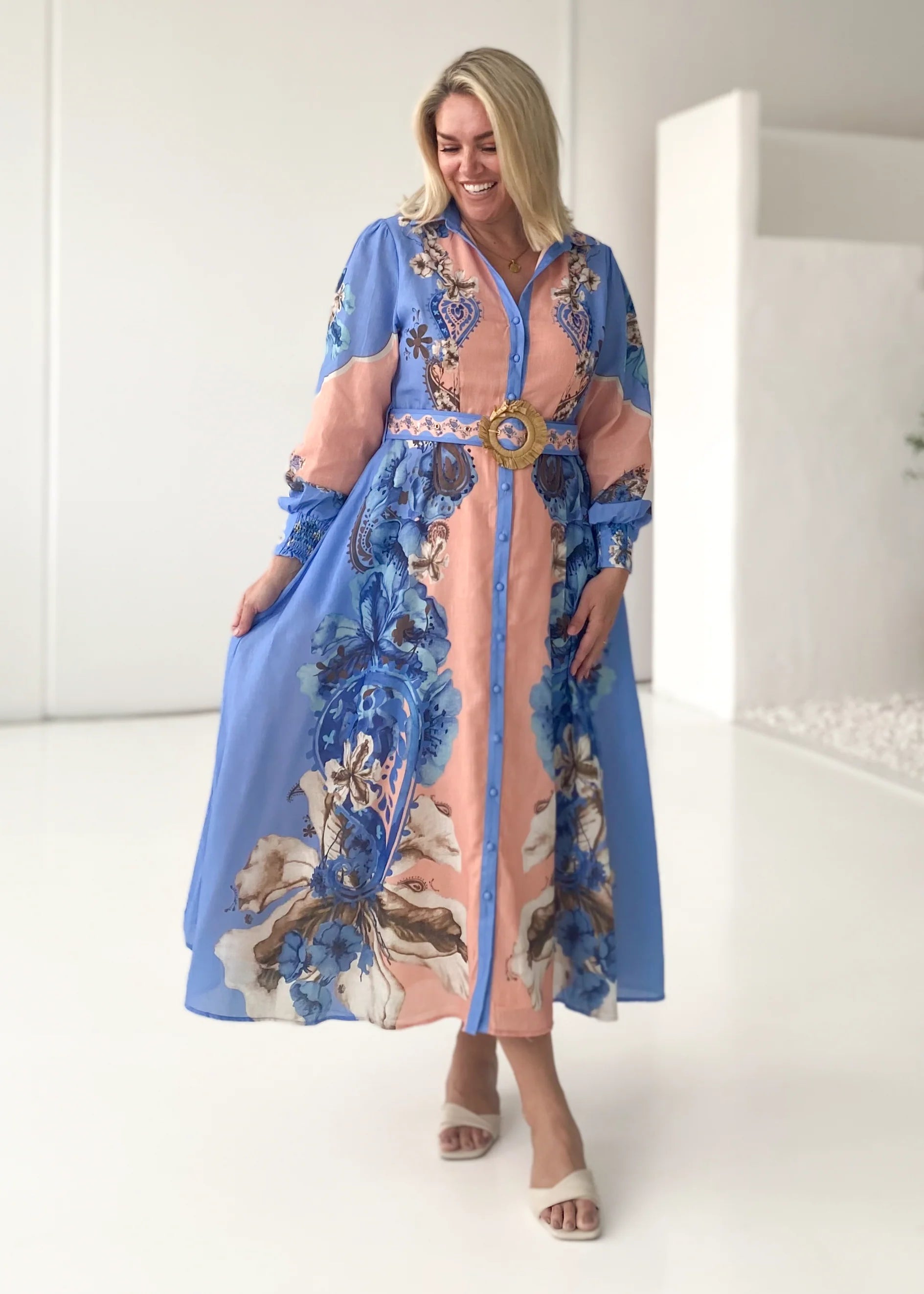 Huntington Midi Dress - Blue Willow