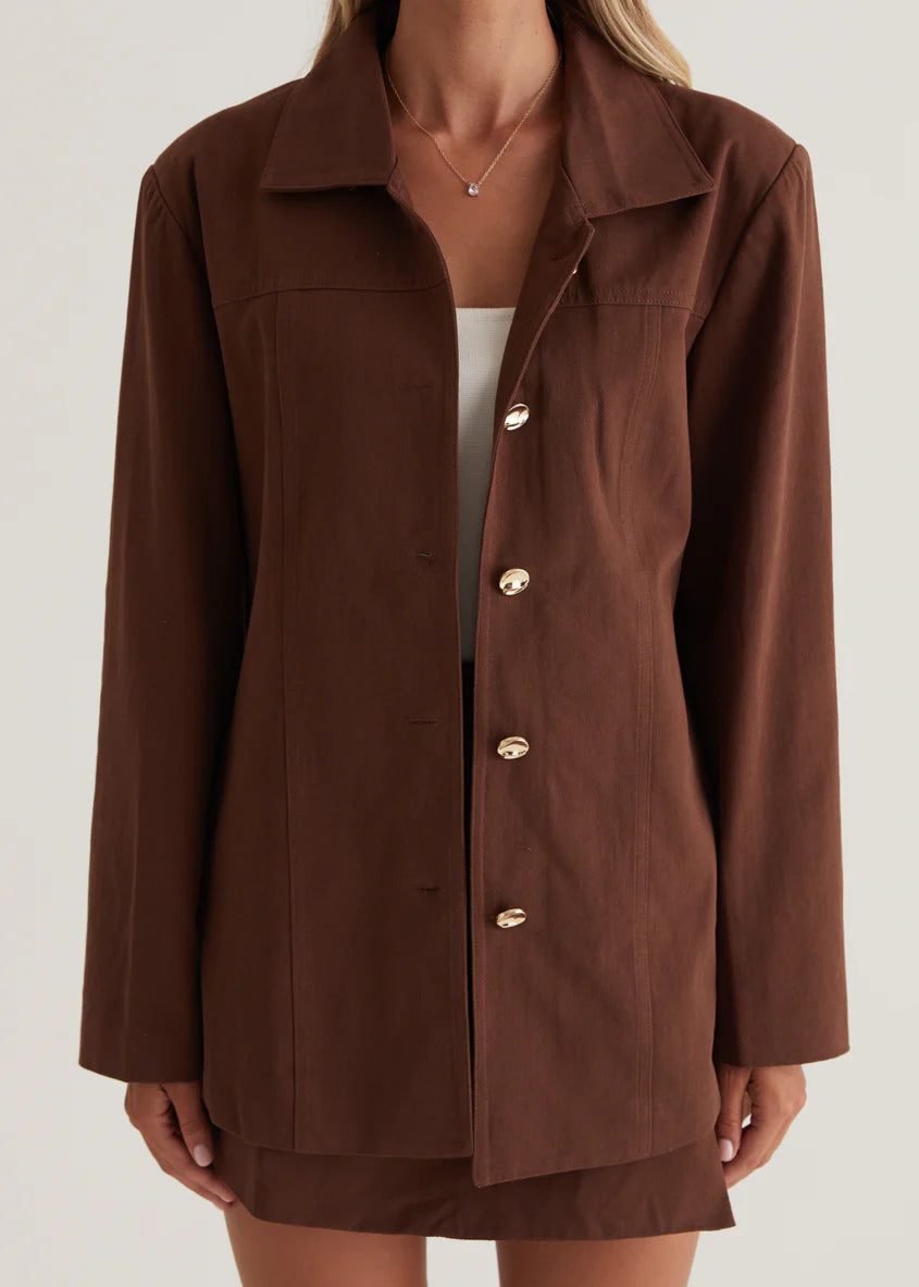 Savana Denim Jacket - Choc