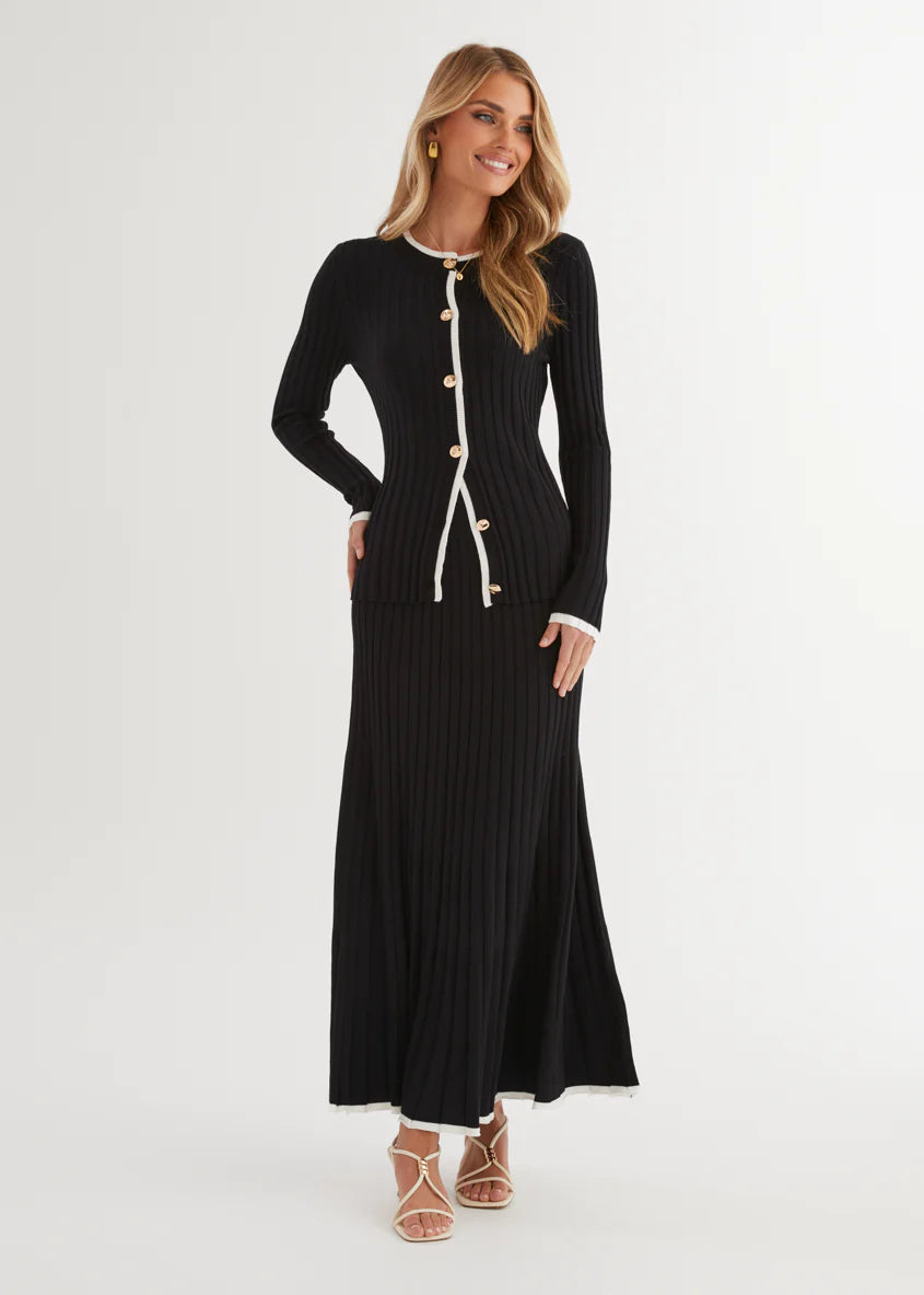 Coogee Knit Midi Skirt - Black
