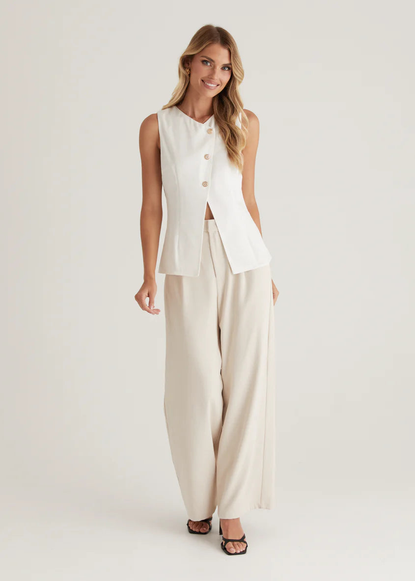 Jolie Vest Top - Off White
