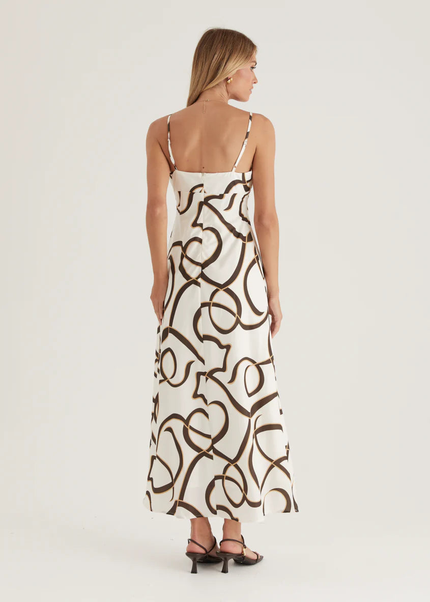 Carla Maxi Dress - Brown Swirl