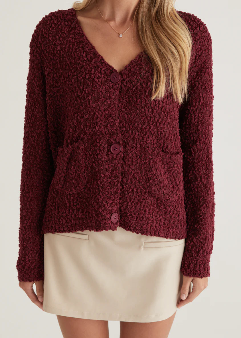 Skyfall Cardigan - Burgundy