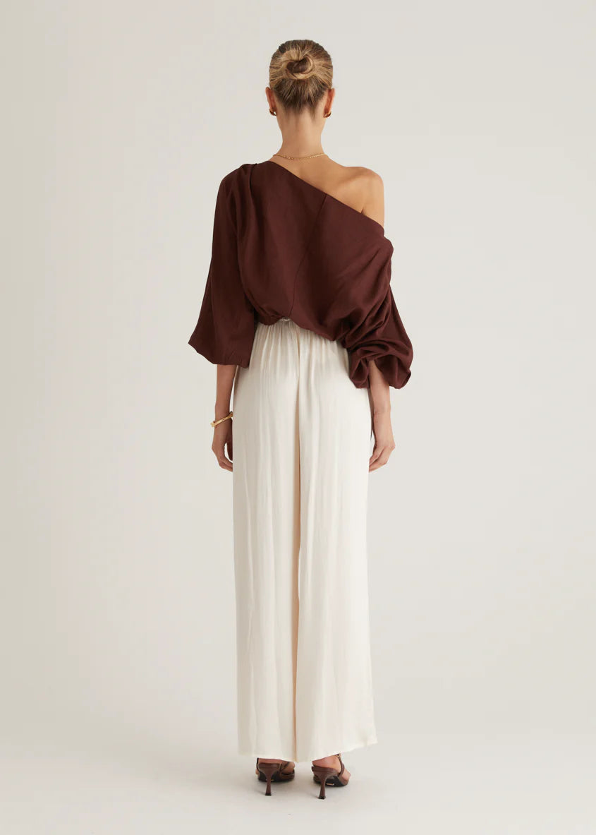 Marlowe Drop Shoulder Top - Chocolate