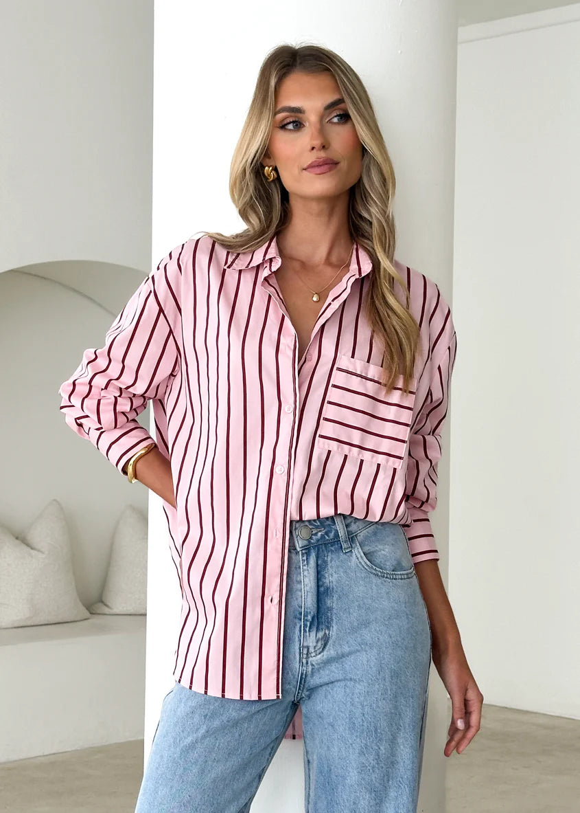 Poppy Shirt - Pink Stripe