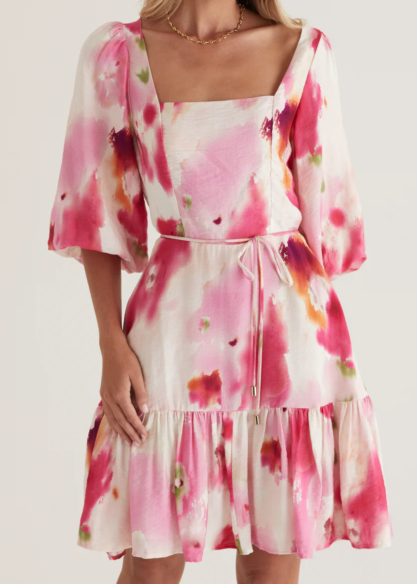 Namisha Dress - Pink Watercolour