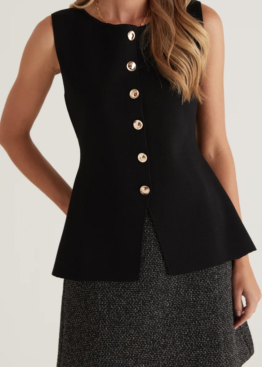 Tristy Knit Vest - Black