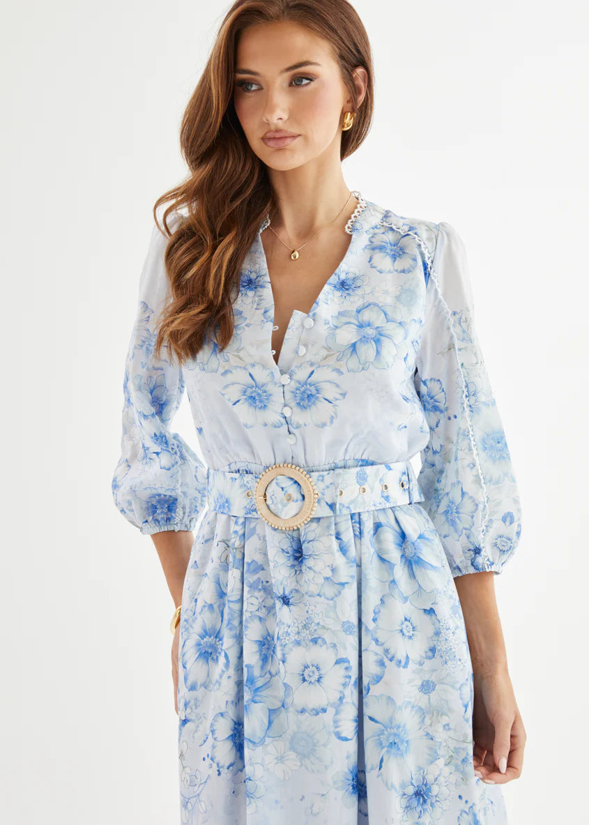 Lani Maxi Dress - Blue Flowers