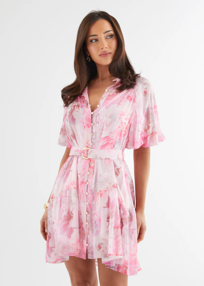 Clemence Dress - Pink Floral