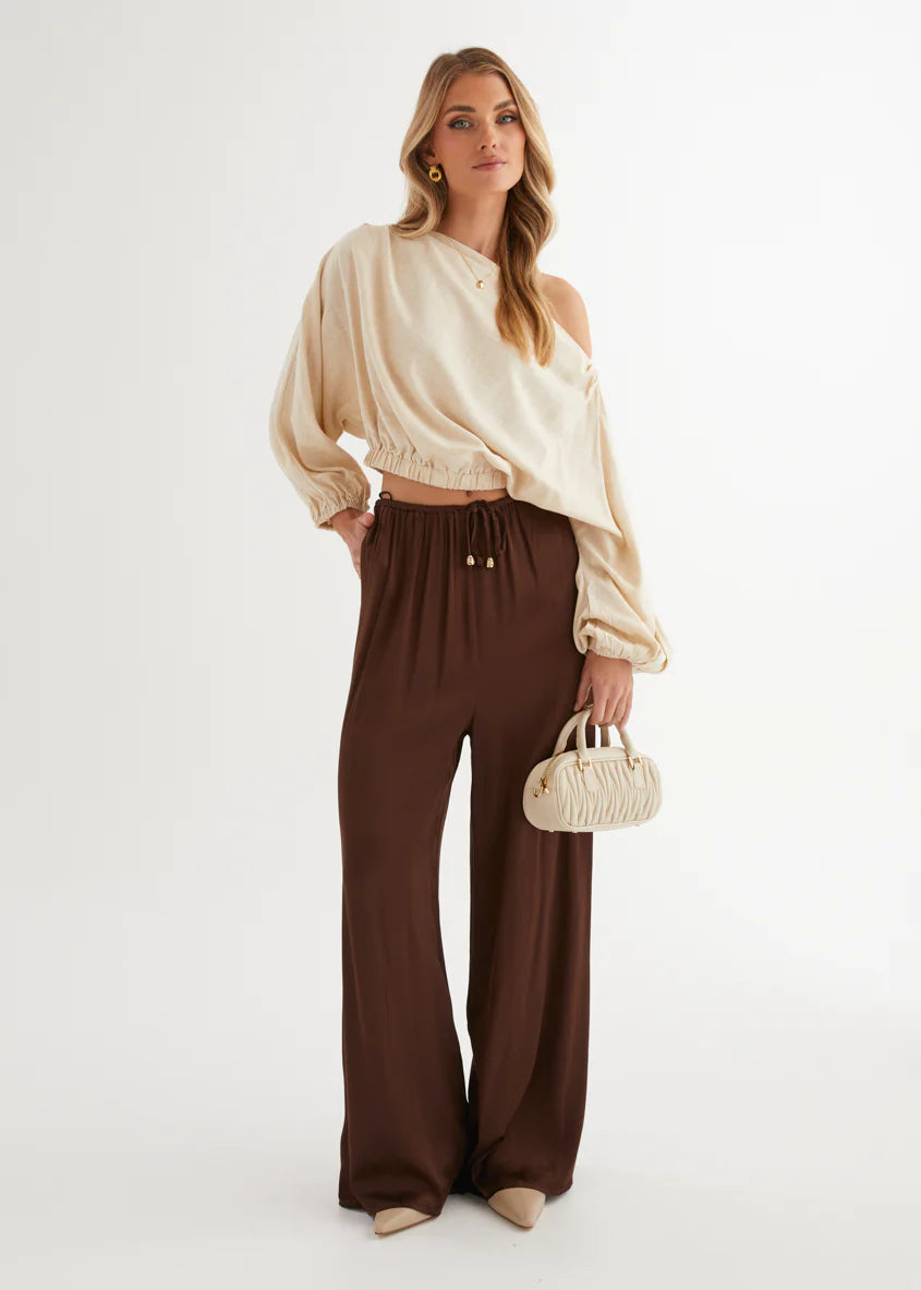 Marlowe Drop Shoulder Top - Natural