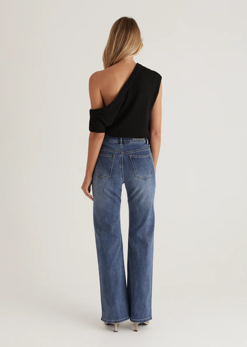 Georgie Stretch Flare  Jeans - Mid Blue