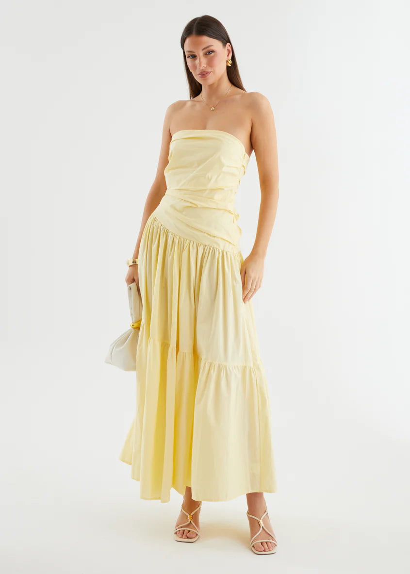 Abie Strapless Maxi Dress - Banana