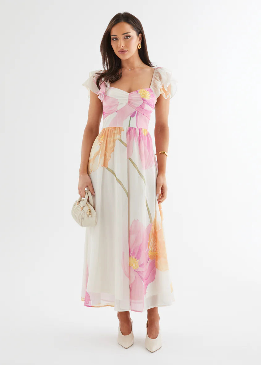 Nahla Maxi Dress - Pink Wildflower