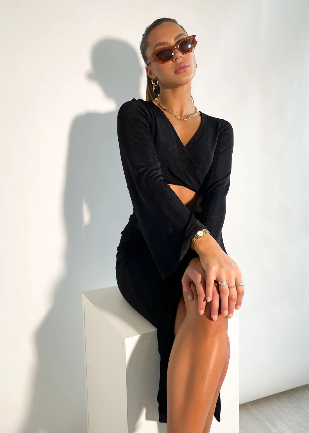 Taleah Midi Skirt - Black