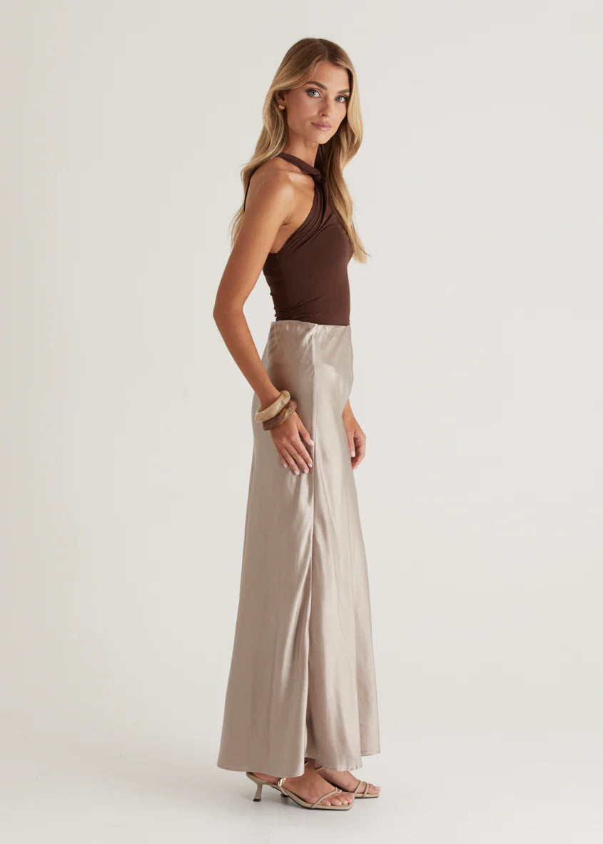 Rosalie Midi Skirt - Taupe