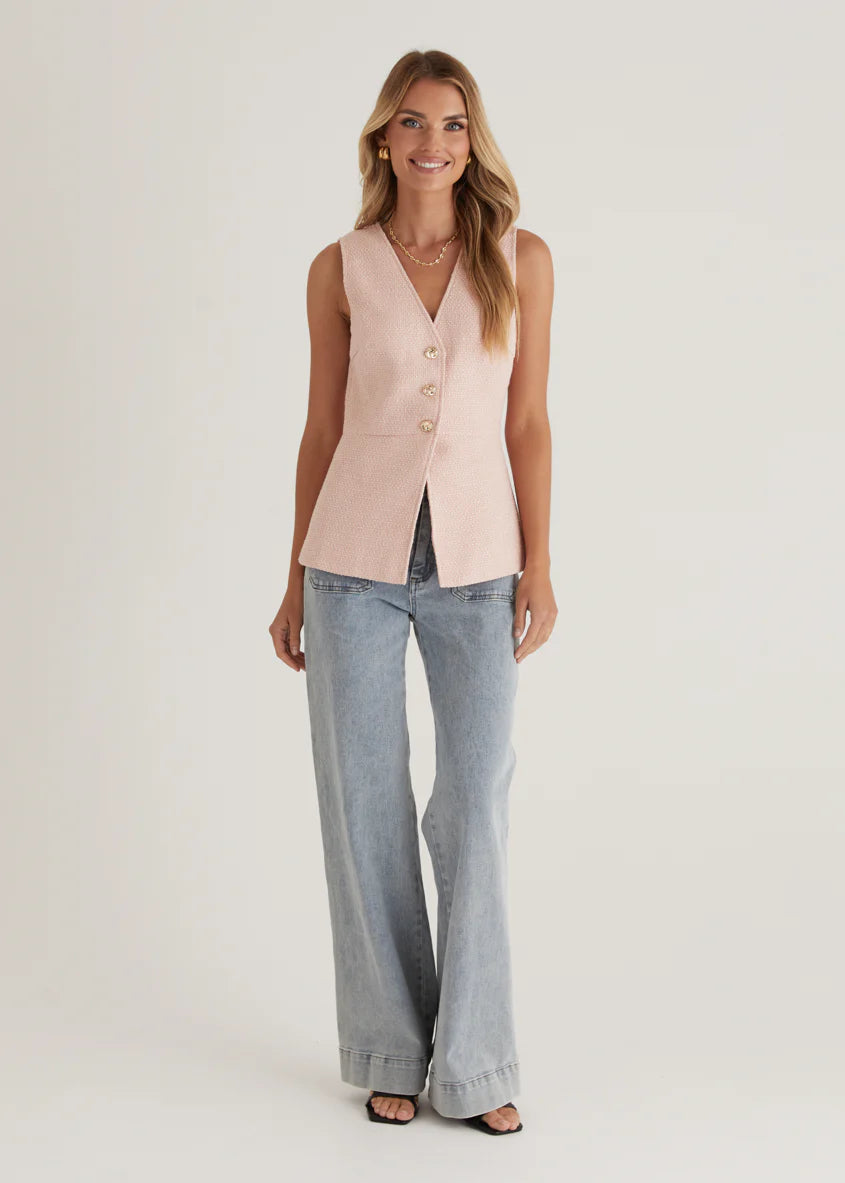 Sofia Vest Top - Pink Marl