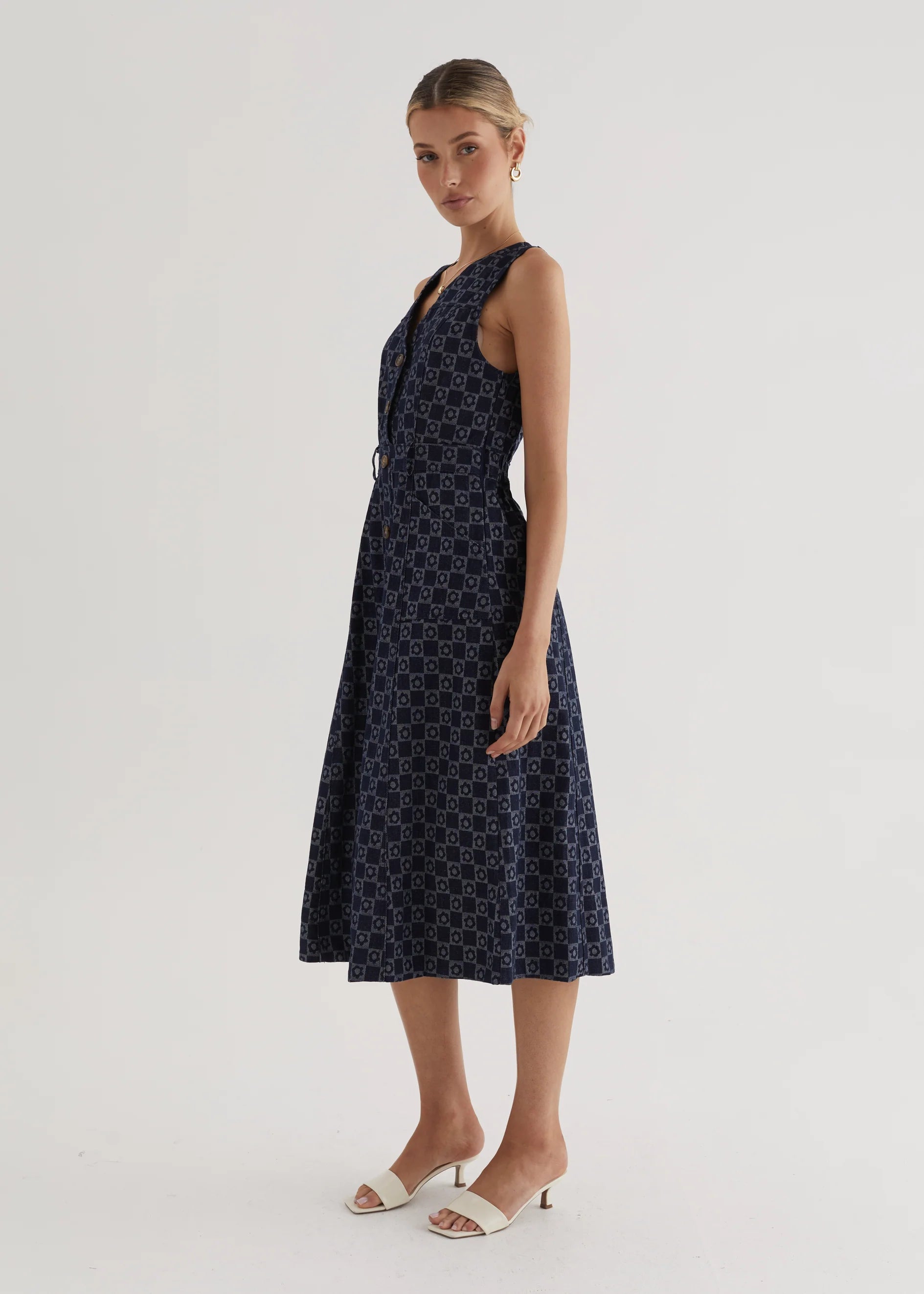 Hazel Midi Dress - Indigo