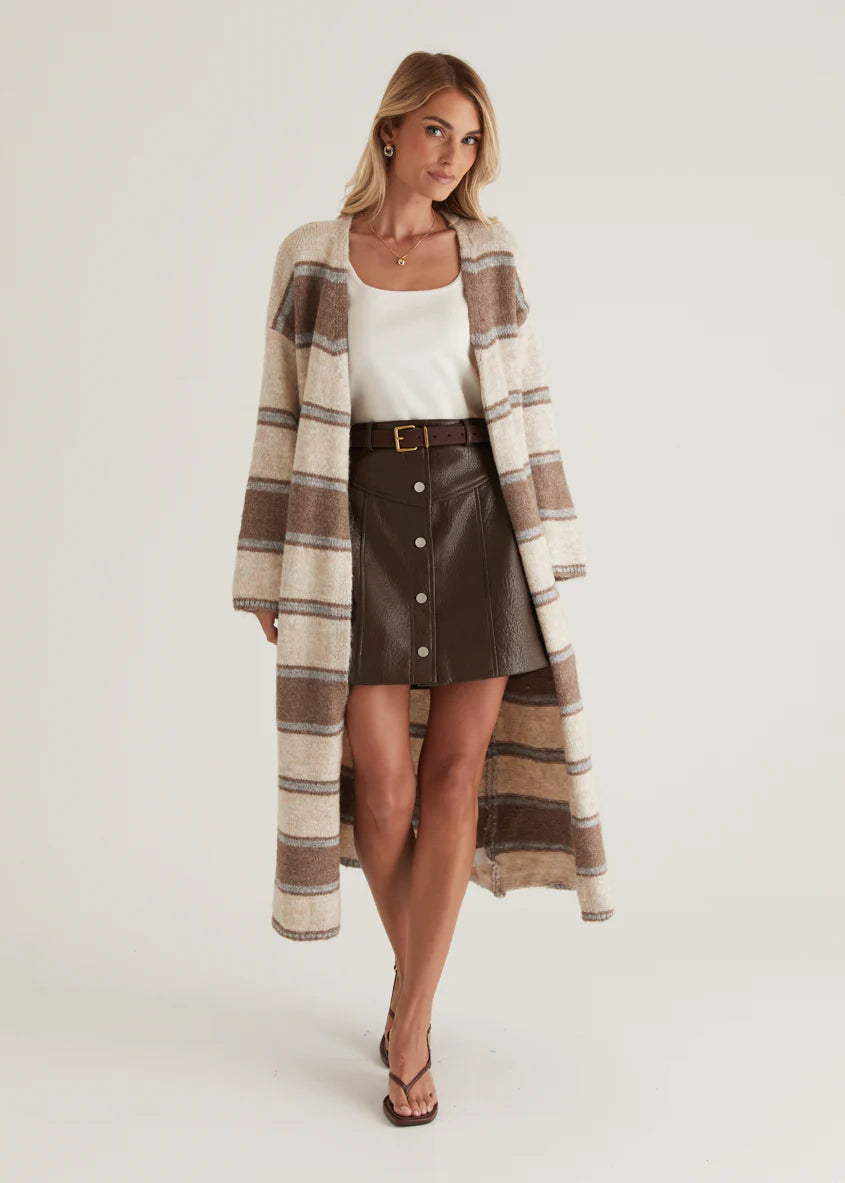 Yourta Cardigan - Brown Stripe