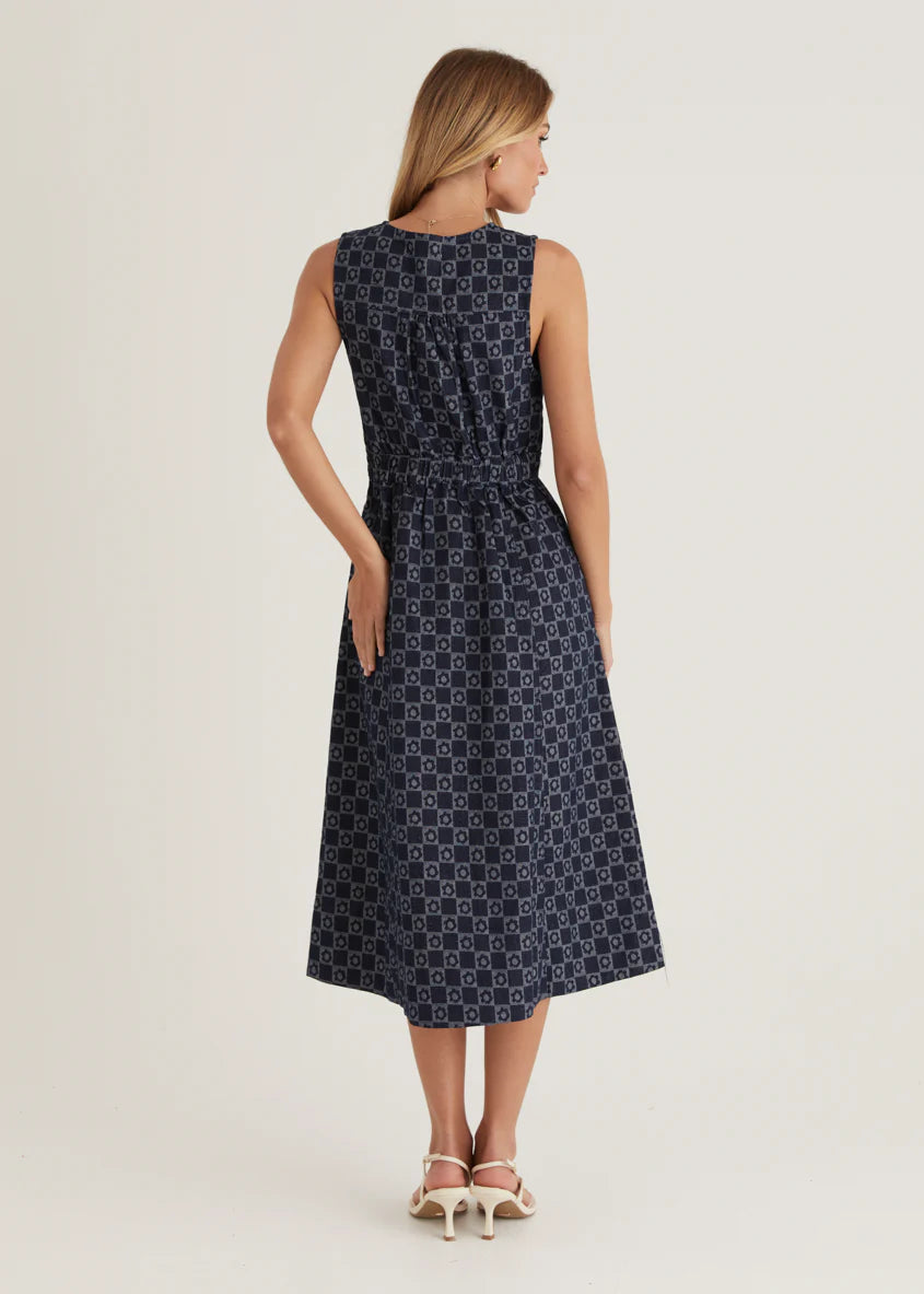 Hazel Midi Dress - Indigo