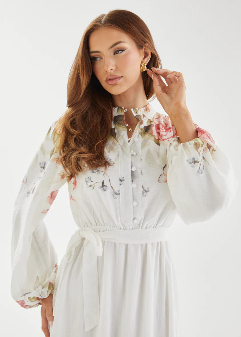 Tracie Maxi Dress - White Garden