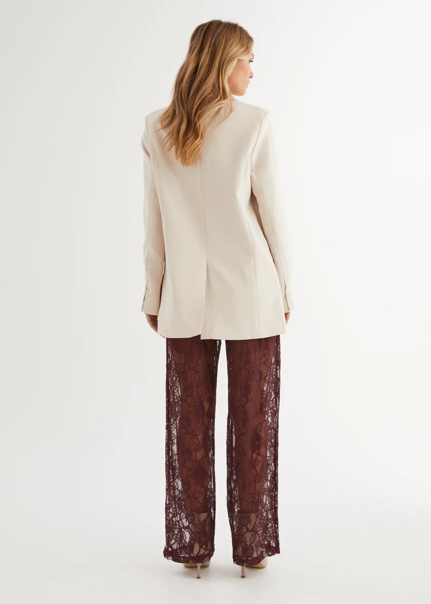 Wynter Lace Pants - Burgundy