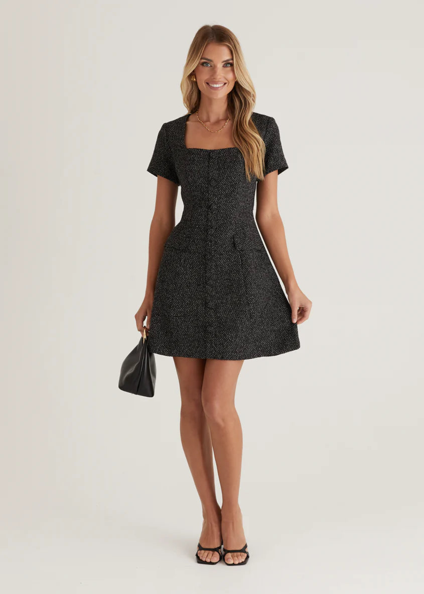 Silvia Dress - Black Marl