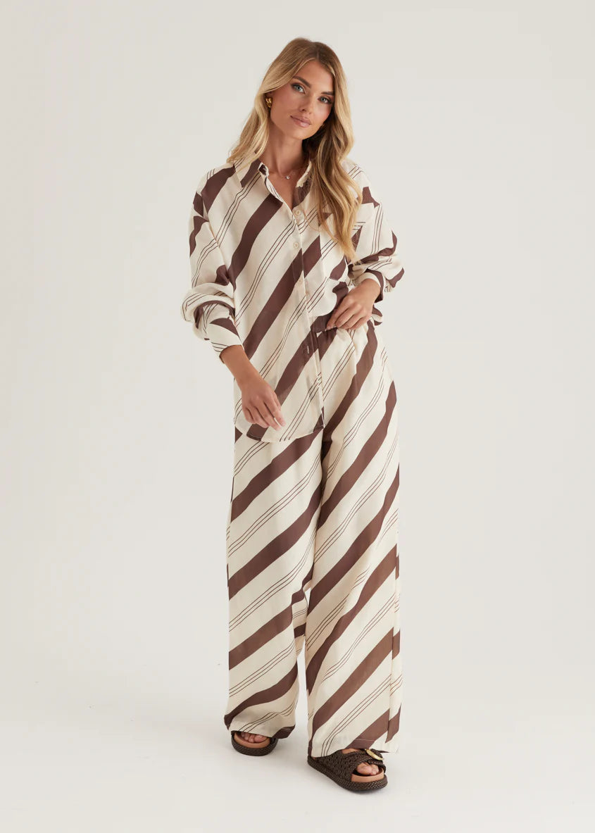 Jessa Pants - Choc Stripe