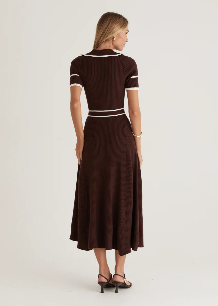 Jules Knit Midi Dress - Espresso