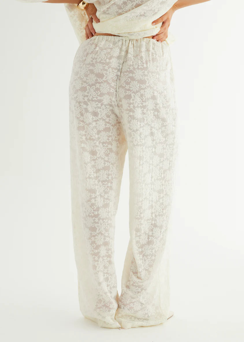 Natassia Lace Pants - Off White
