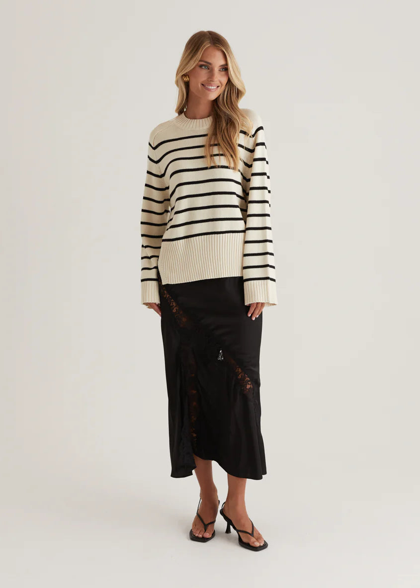 Eva Sweater - Navy Stripe