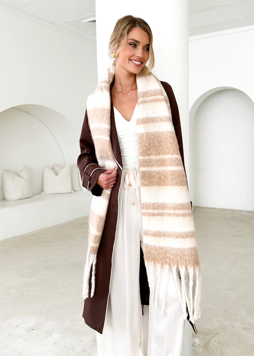 Novella Scarf - Natural Check